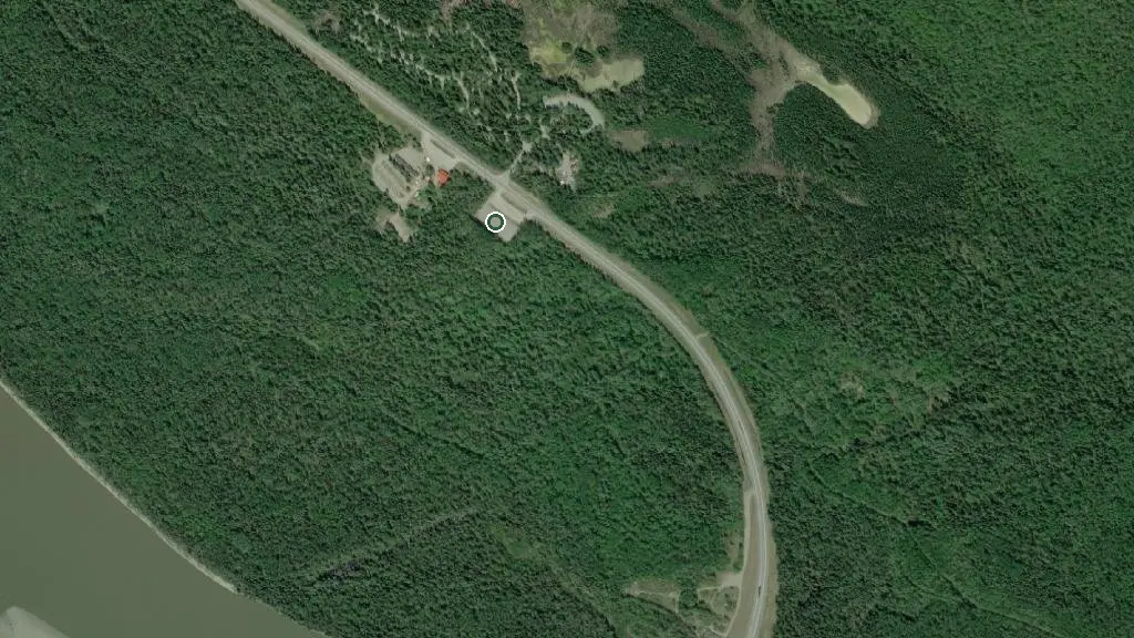 Aerial view of Overflow Campsite and surroundings