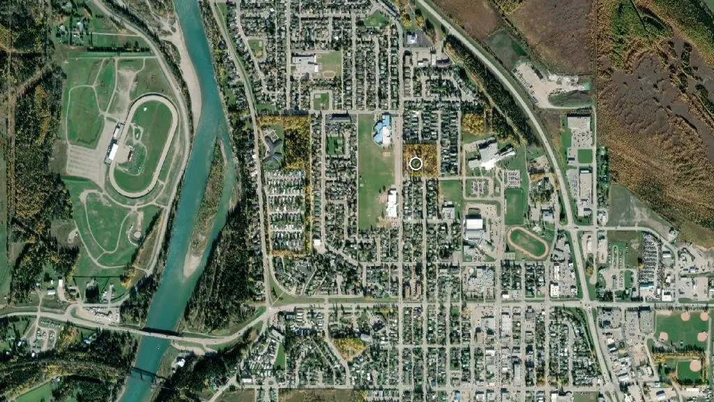 Aerial view of Centennial Park Campground and surroundings