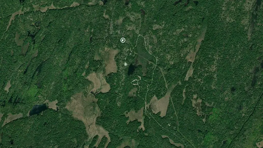 Aerial view of Petroglyphs Provincial Park and surroundings