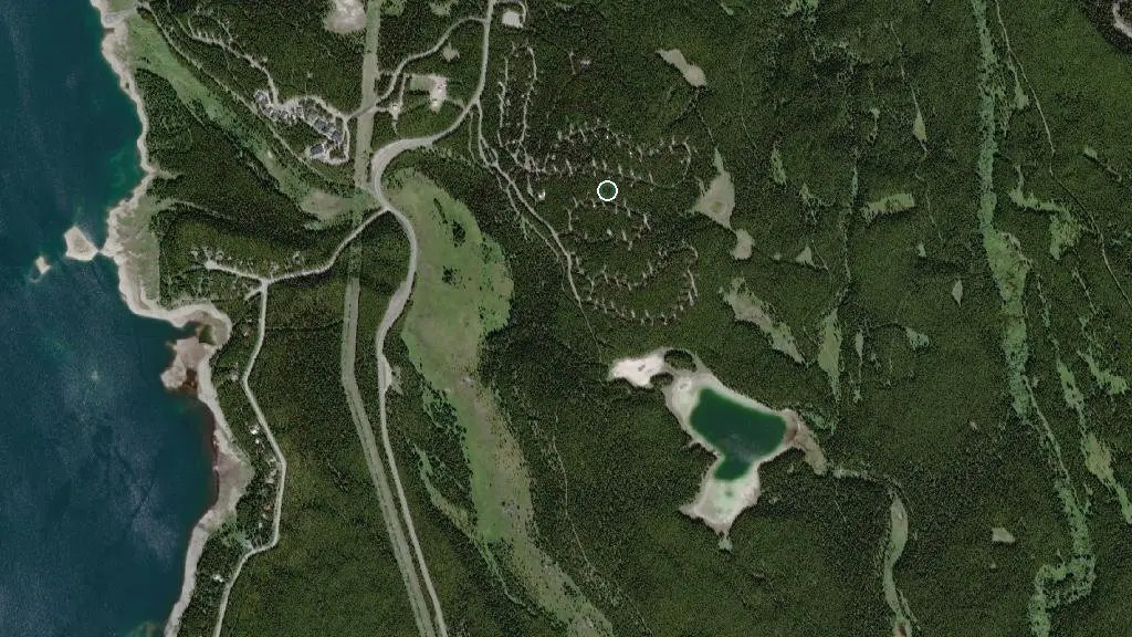 Aerial view of Elkwood Campground, Peter Lougheed Provincial Park and surroundings