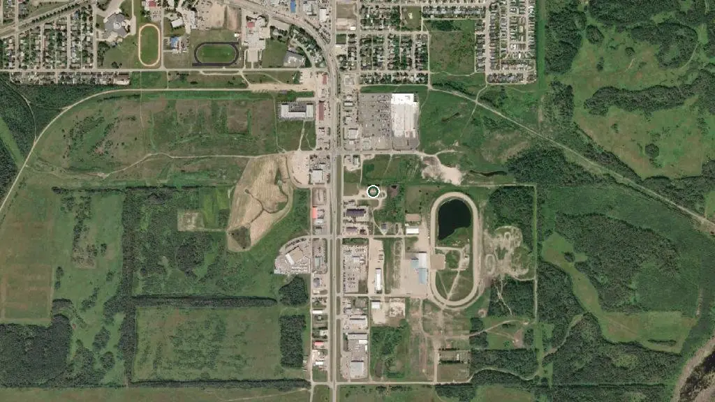 Aerial view of Cold Lake RV Park and surroundings