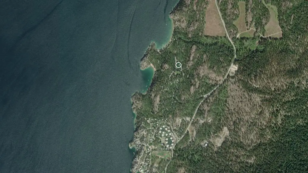 Aerial view of Ellison Provincial Park and surroundings