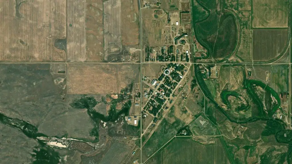 Aerial view of Grasslands National Park and surroundings