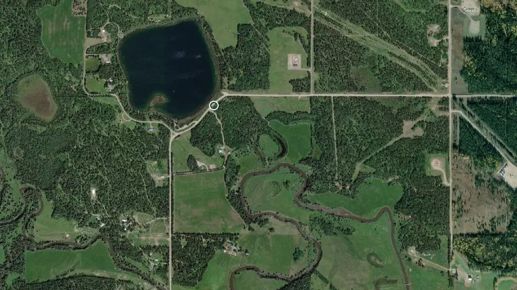 Aerial view of Burnstick Lake Campground and surroundings