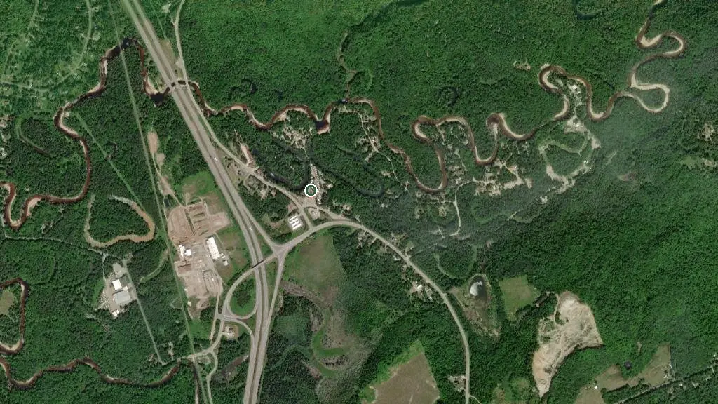 Aerial view of Huntsville Lagoons – Daiva RV Resorts and surroundings