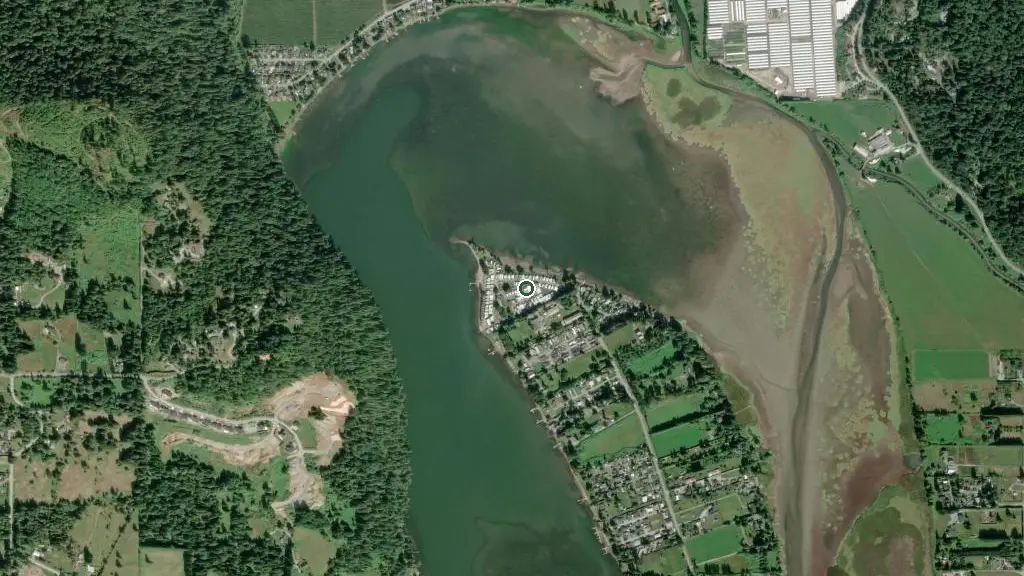 Aerial view of Swan's Point Resort & Trailer Park and surroundings