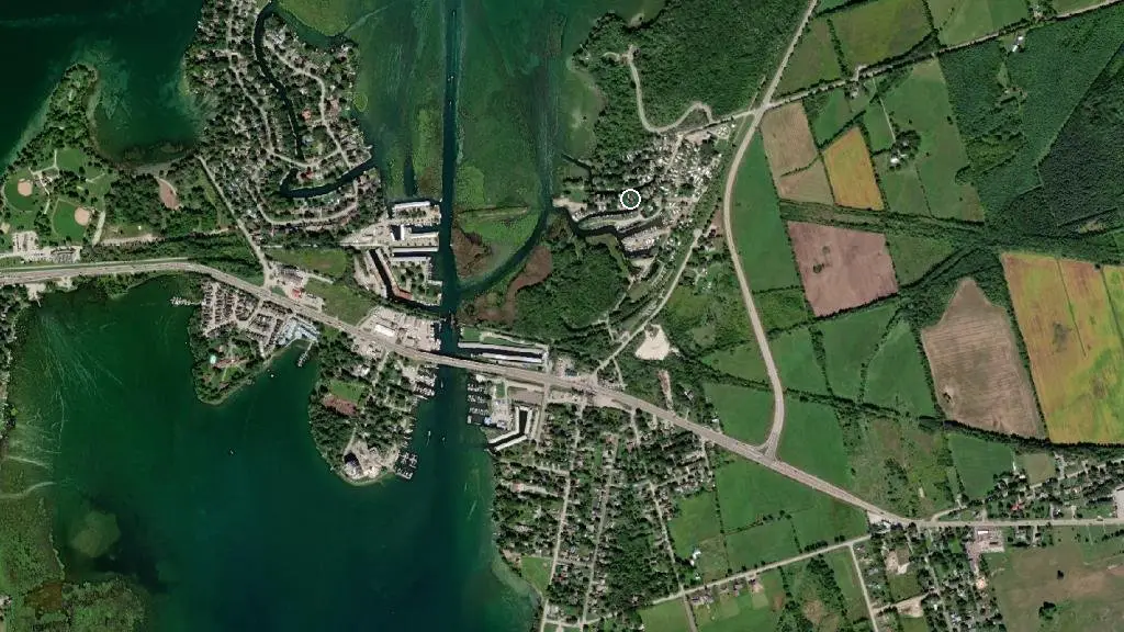 Aerial view of Hammock Harbour RV Park and surroundings