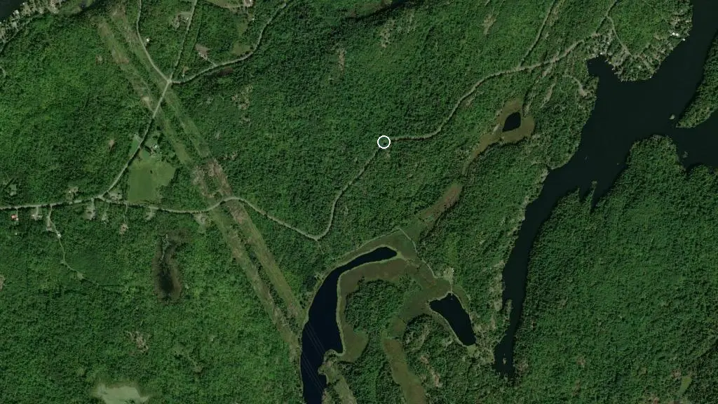 Aerial view of Vacationland Campground & Marina and surroundings