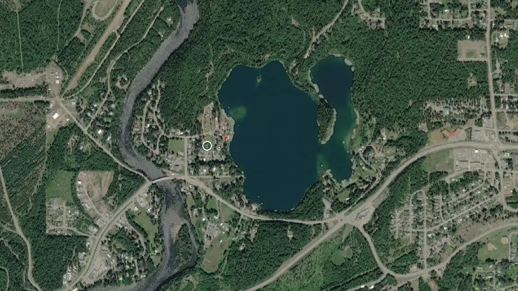 Aerial view of Dutch Lake Resort & RV Park and surroundings