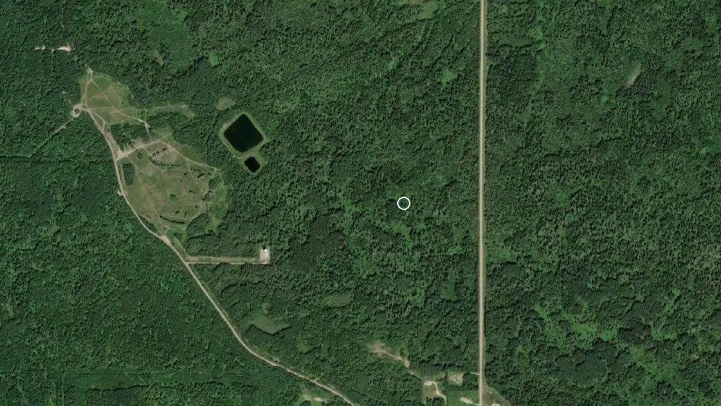 Aerial view of Saskatoon Mountain Provincial Recreation Area and surroundings