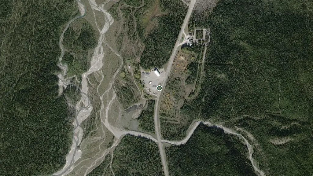 Aerial view of Northern Rockies Lodge and surroundings