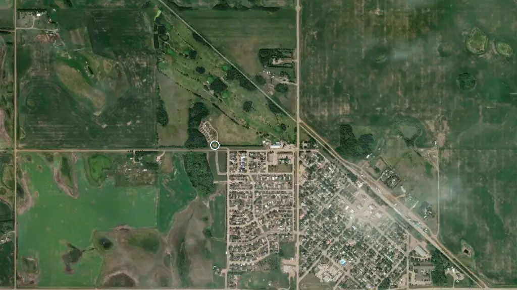 Aerial view of Forestburg RV Park and surroundings