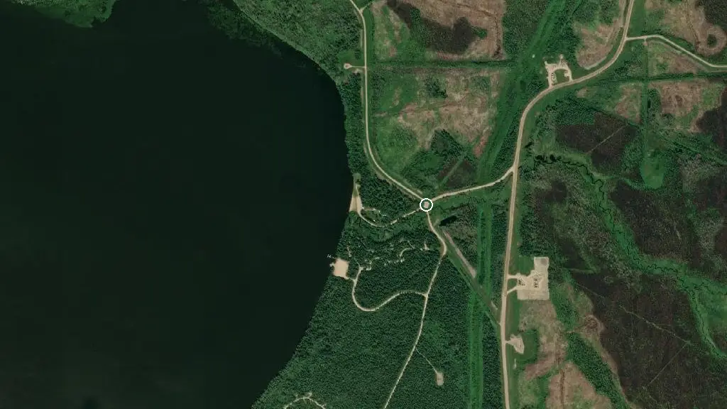 Aerial view of Iosegun campground and surroundings