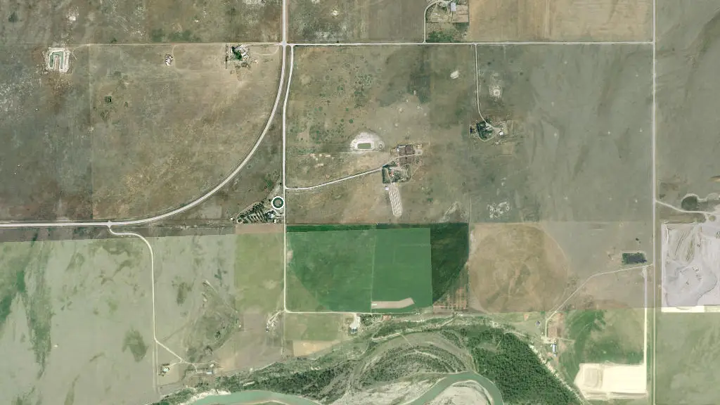 Aerial view of Buffalo Plains RV Park and surroundings