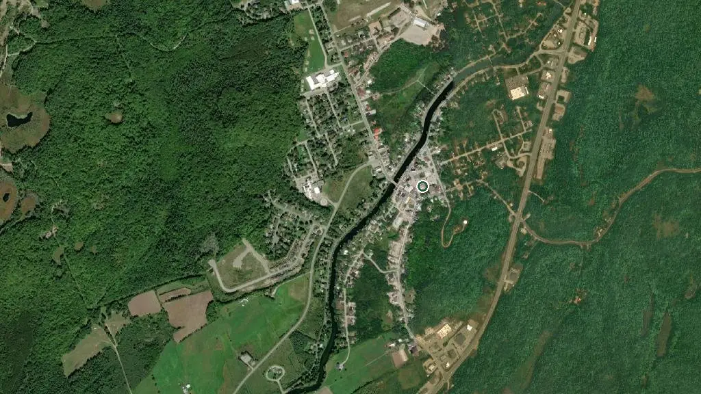 Aerial view of Jay Lake Campground & RV Park and surroundings