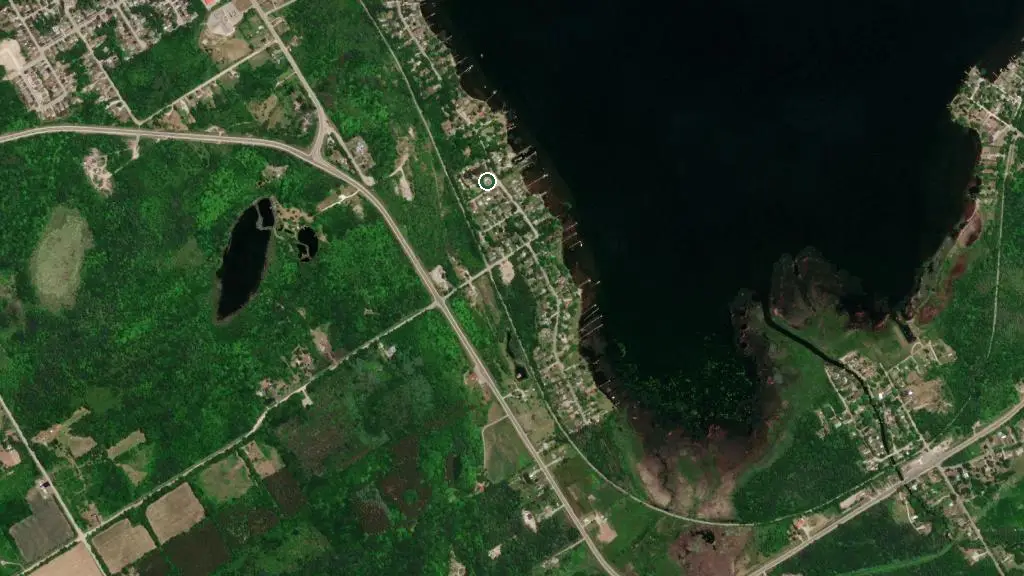 Aerial view of Caswell’s Trailer Park and surroundings