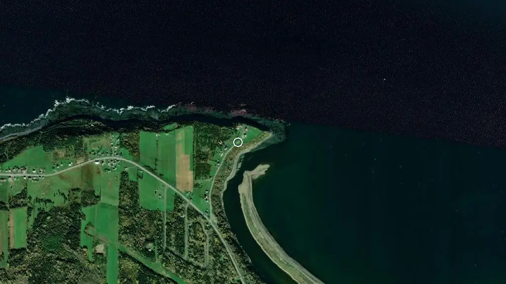 Aerial view of Phare Cap-de-la-Madeleine and surroundings