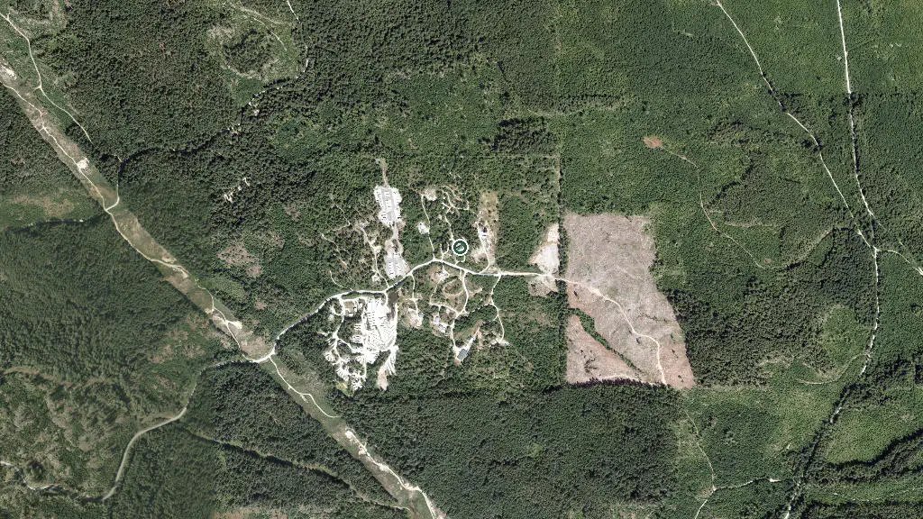 Aerial view of Tiny Secrets Nature Retreat and surroundings