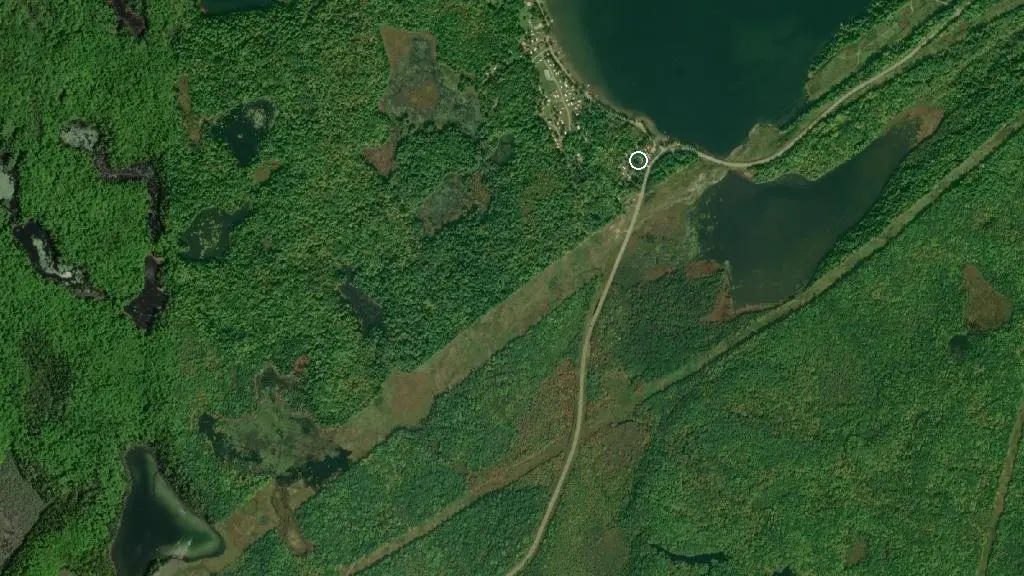 Aerial view of Marble Lake Lodge and surroundings