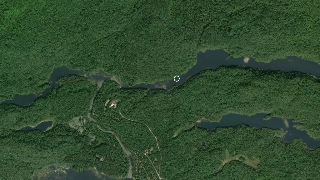 Aerial view of Samuel de Champlain Provincial Park and surroundings