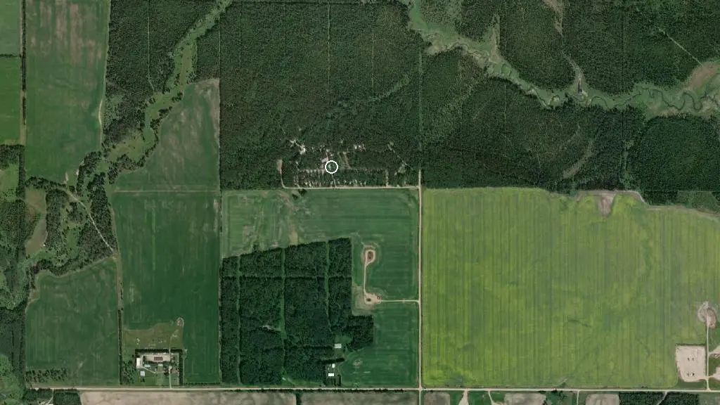 Aerial view of Wood Pines RV Resort and surroundings
