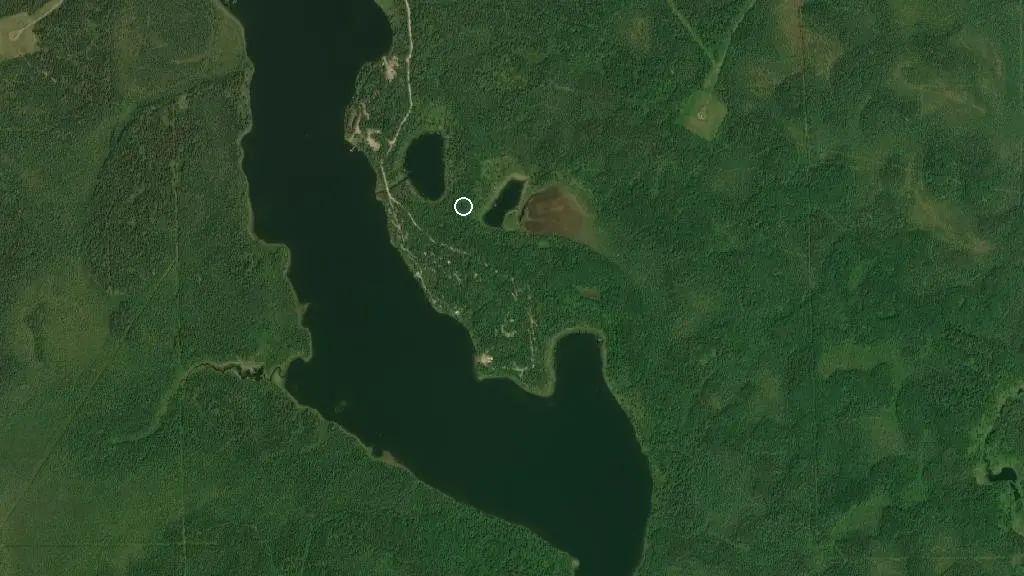 Aerial view of Medicine Lake Provincial Recreation Area and surroundings