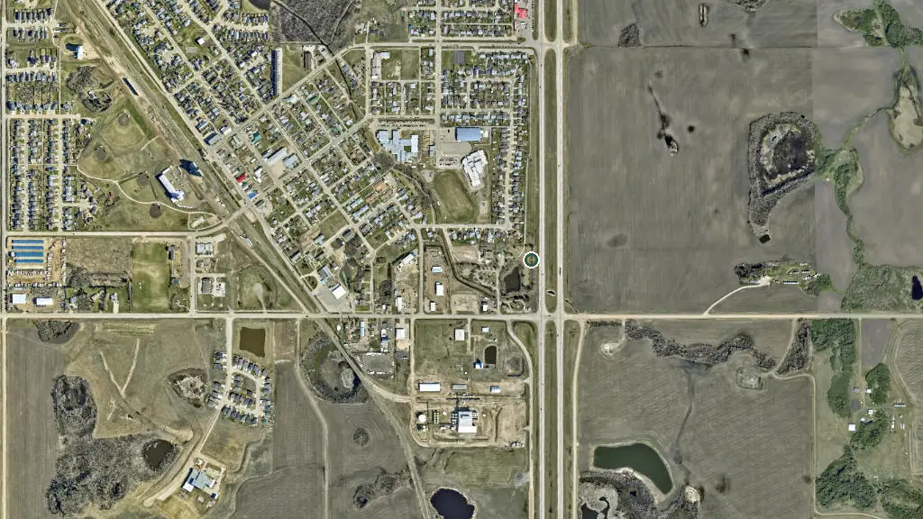 Aerial view of Sexsmith Heritage Park and surroundings