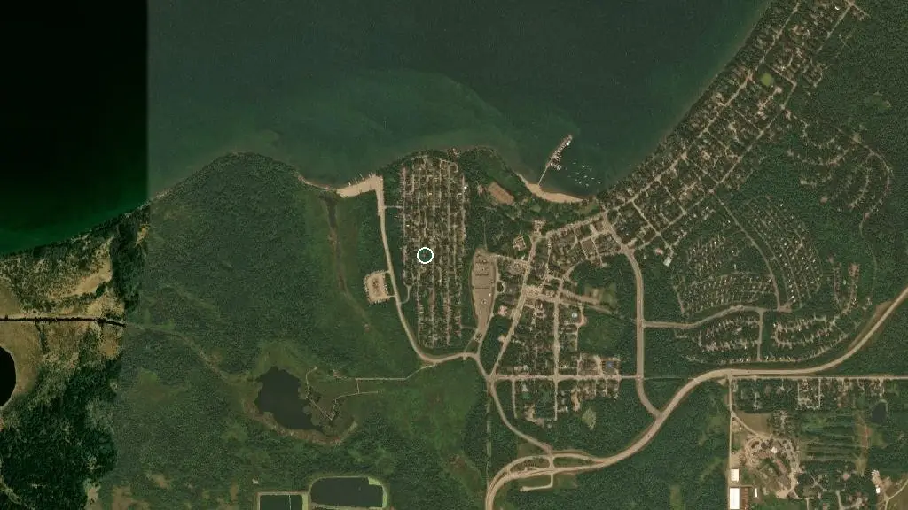 Aerial view of Clear Lake Campground - Old Campground and surroundings