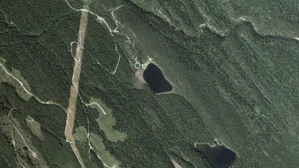 Aerial view of Cedar Lake Campground and surroundings