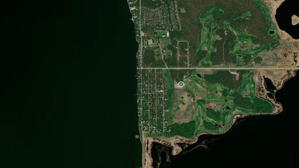 Aerial view of Oak Island Resort and surroundings