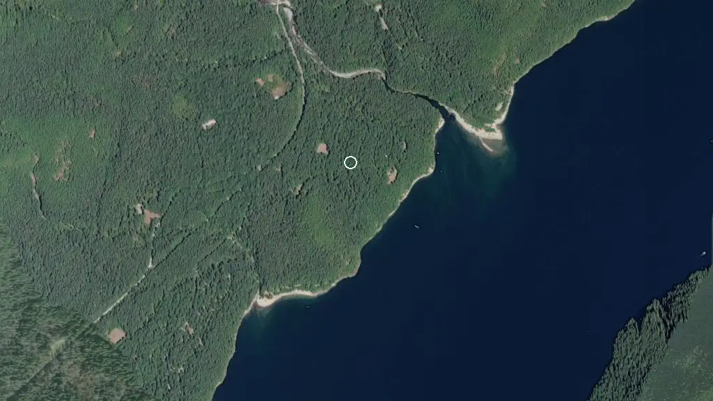 Aerial view of Gold Creek Campground and surroundings