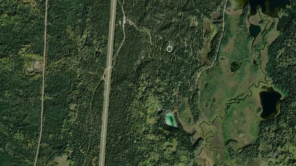 Aerial view of Gregg Lake Campground and surroundings