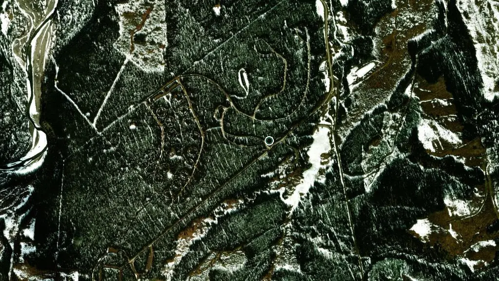 Aerial view of McLean Creek Provincial Recreation Area and surroundings