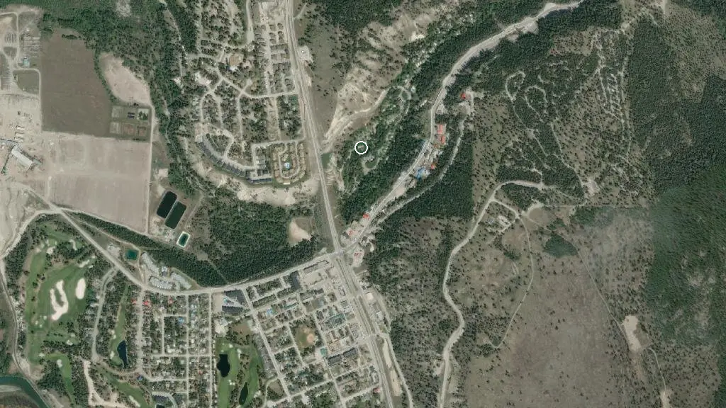 Aerial view of Canyon RV Resort and surroundings