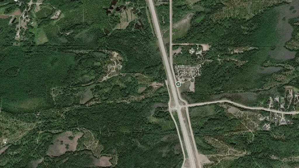 Aerial view of Grande Prairie KOA Journey and surroundings