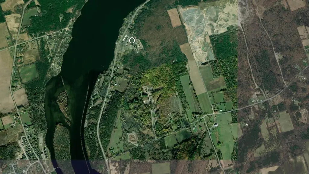 Aerial view of Trent River Estates – Daiva RV Resorts and surroundings