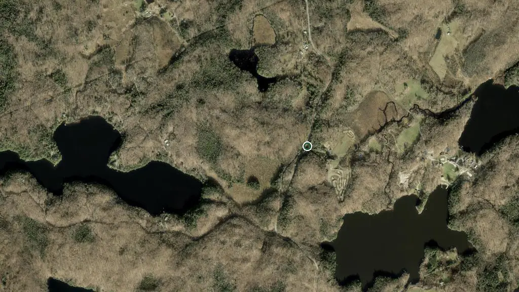 Aerial view of The Bob Rumball Camp of the Deaf and surroundings