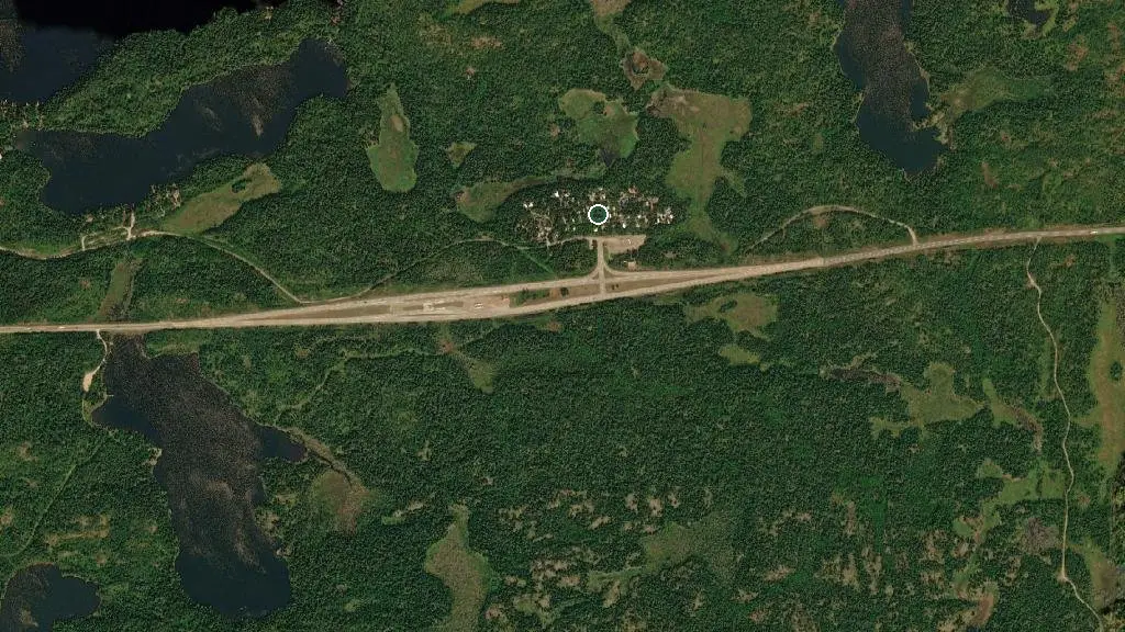 Aerial view of Whispering Pines Seasonal Trailer and surroundings