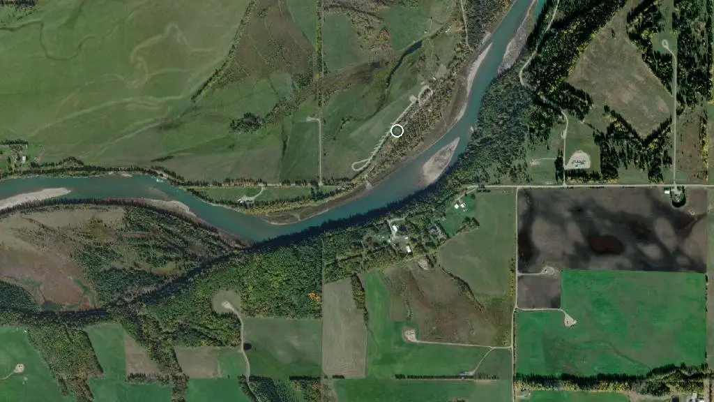 Aerial view of Rocky Mountain House and surroundings