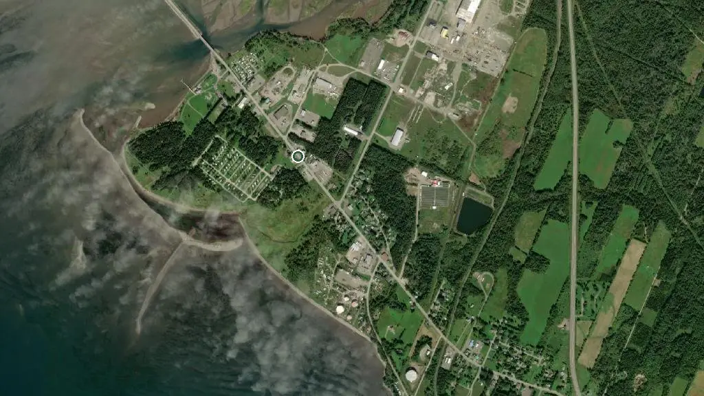Aerial view of Camping de la Pointe-Taylor and surroundings
