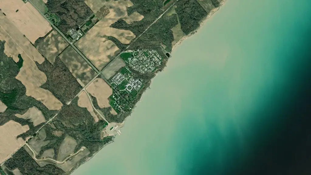Aerial view of Port Glasgow Trailer Park (Seasonal) and surroundings