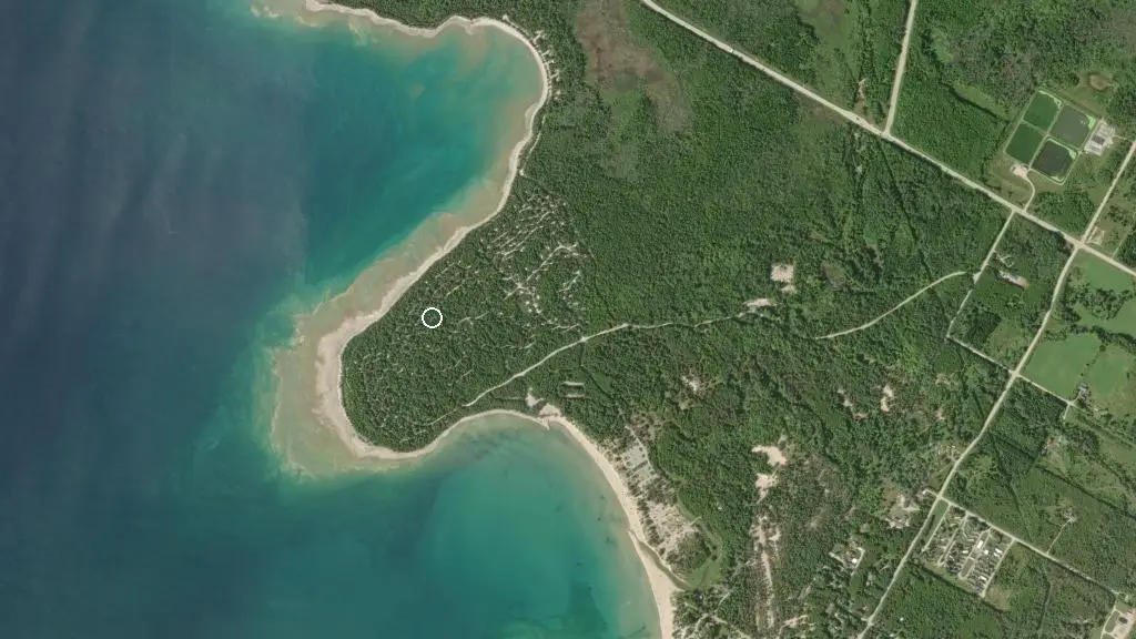 Aerial view of Lime Kiln Campground and surroundings