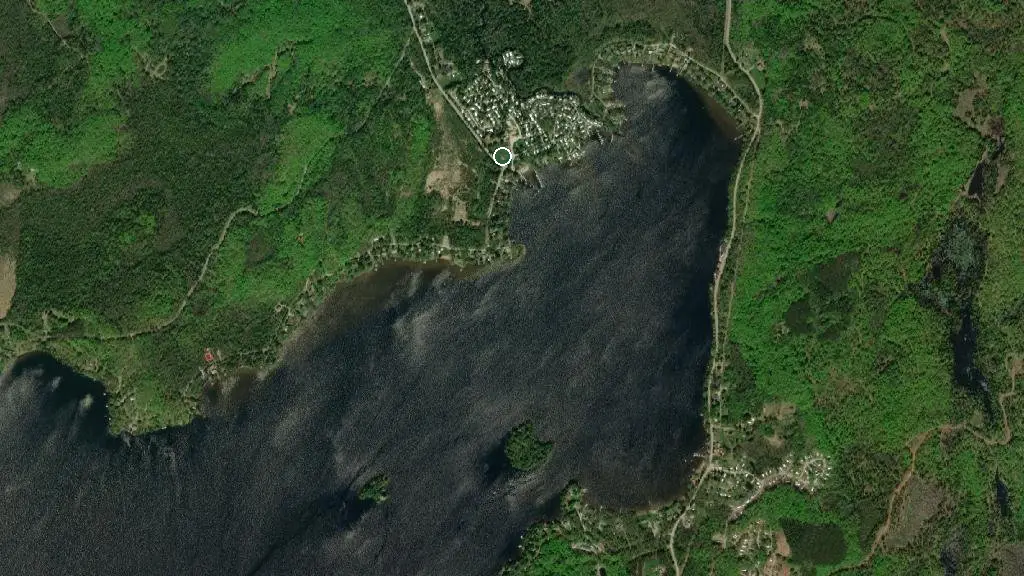 Aerial view of Red Eagle Family Campground and surroundings