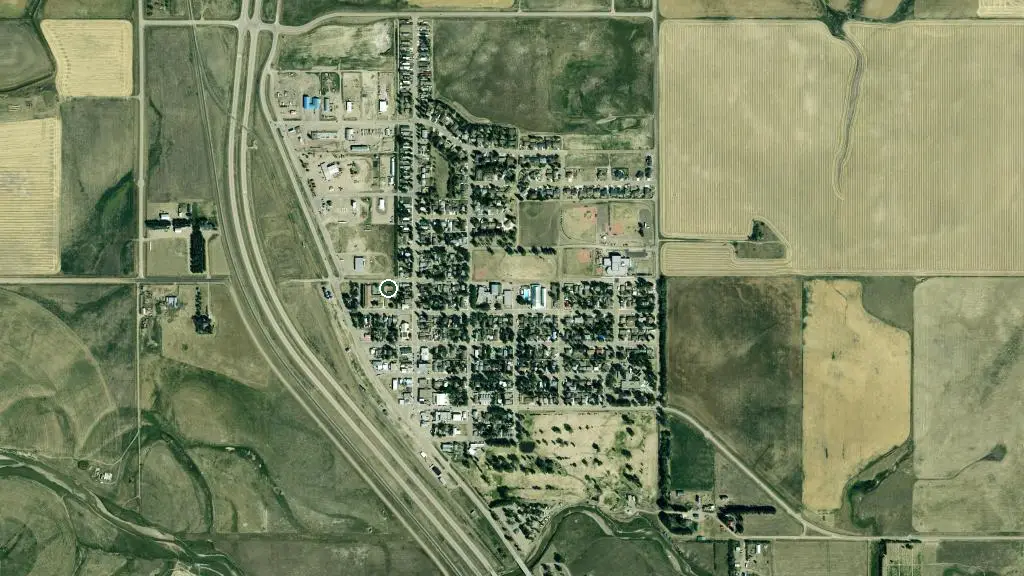 Aerial view of Gold Springs Park and surroundings