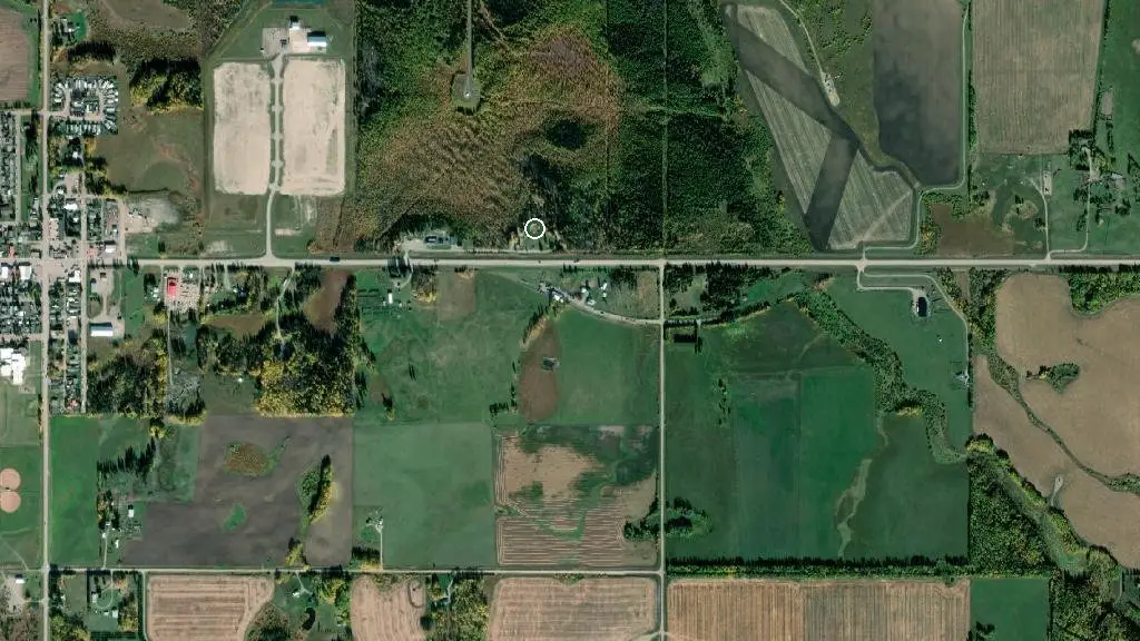 Aerial view of Caroline Municipal RV Park and surroundings