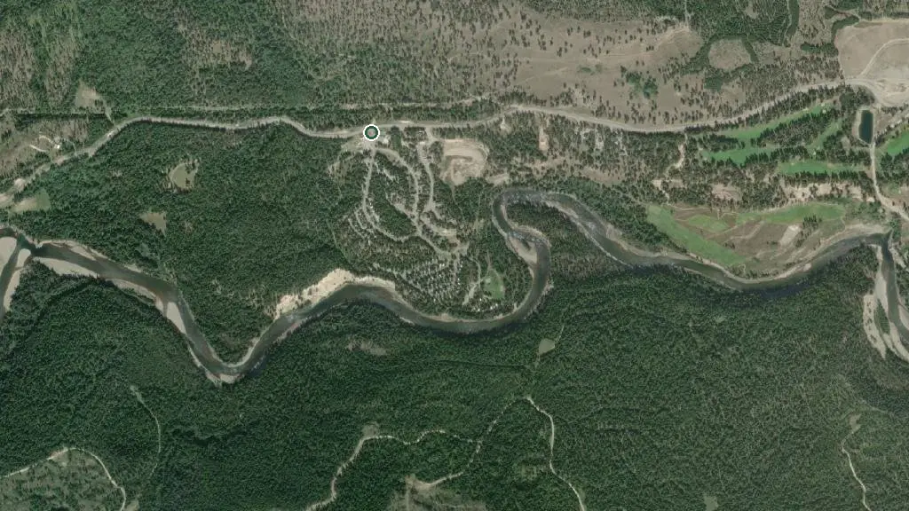 Aerial view of Kimberley Riverside Campground and surroundings