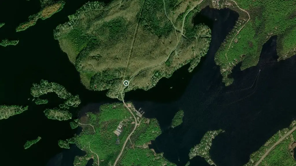 Aerial view of Paudash Lake – Daiva RV Resorts and surroundings