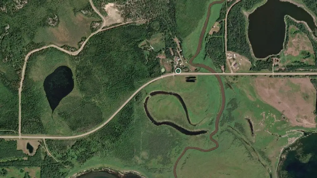 Aerial view of Diesel's Owl Hoot Cabins and Campground and surroundings