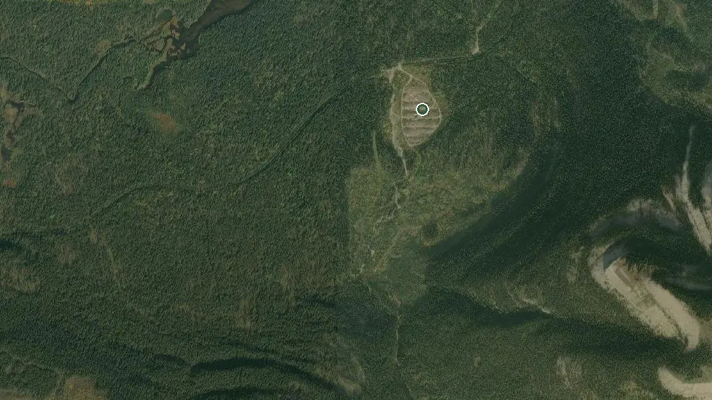 Aerial view of Beaverdam Provincial Recreation Area and surroundings