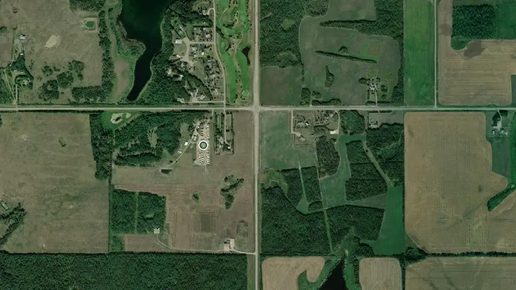 Aerial view of Bonnyville RV Park and surroundings